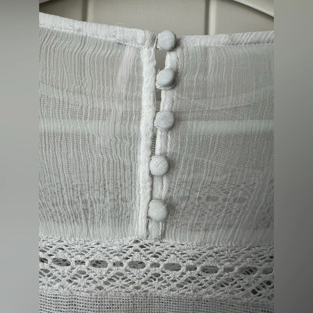 Free People Sweet Sunny Days Lace Midi Tunic Dress L - Picture 8 of 15